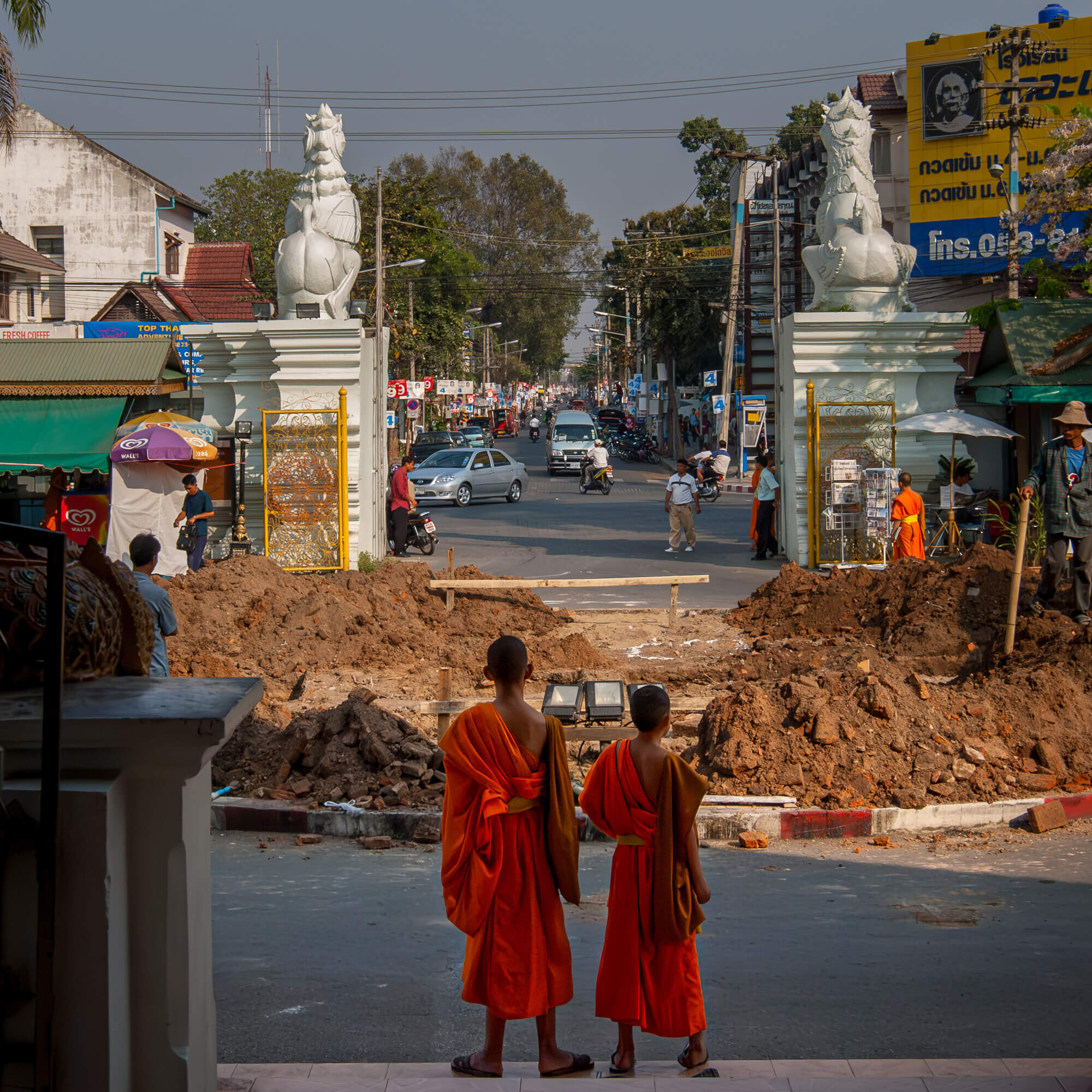 Two Monks Facing the City
