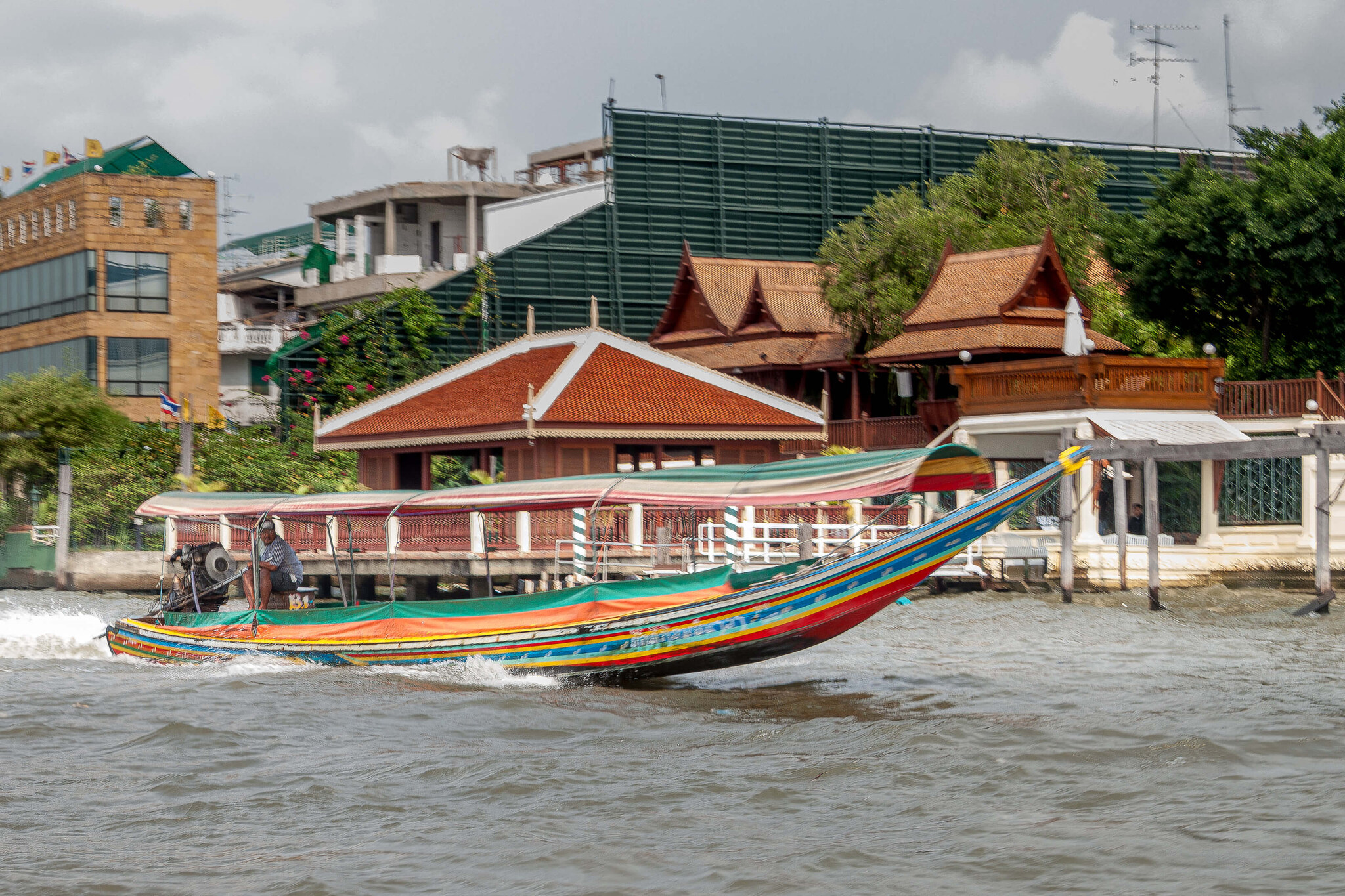 Long tail boat on the river