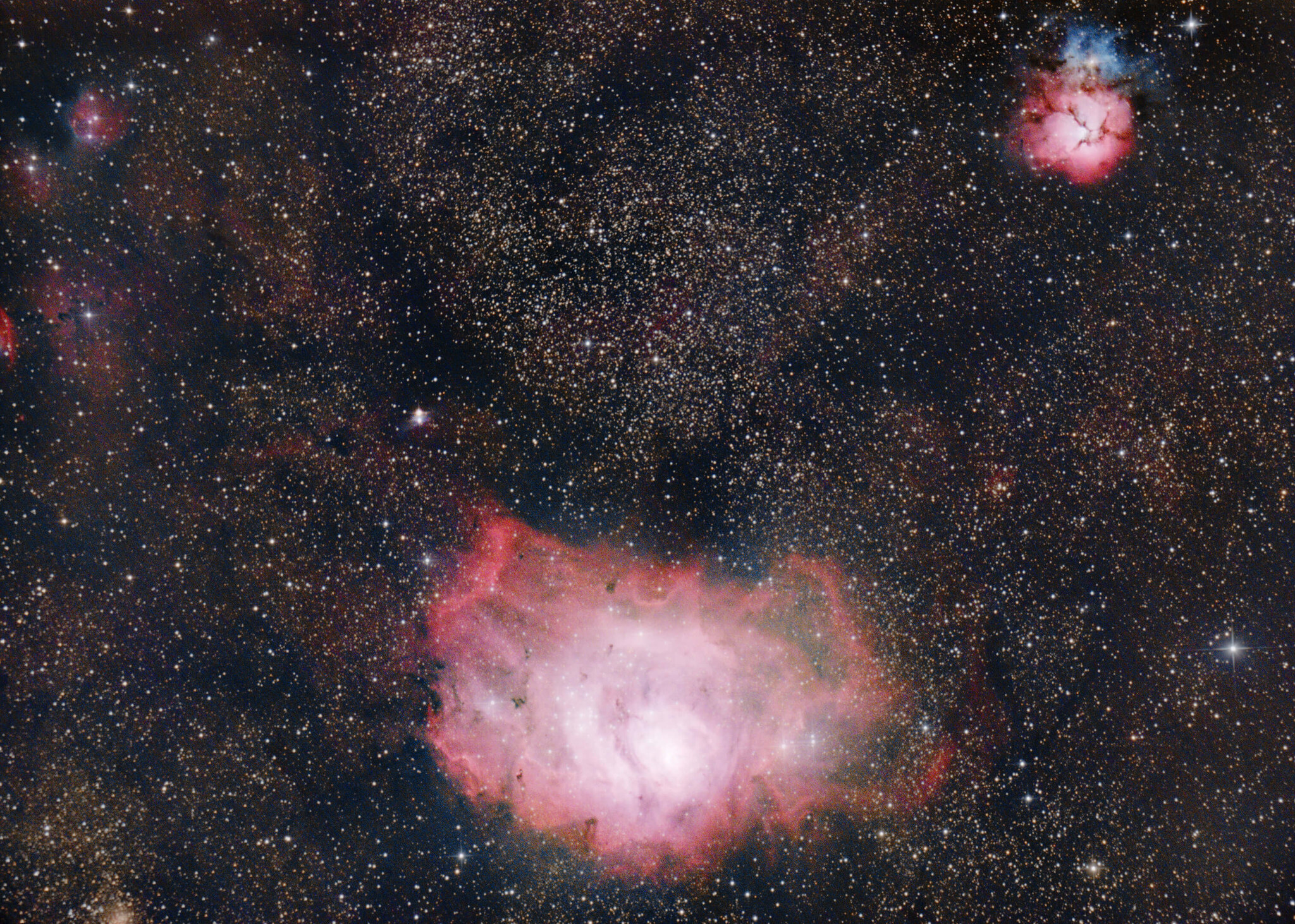 Lagoon and Trifid Nebulae