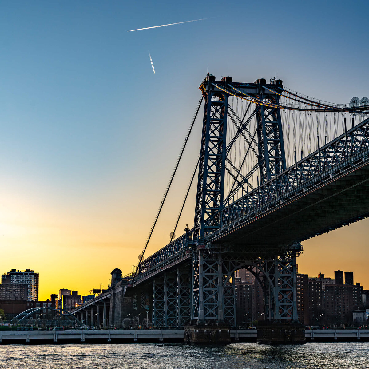 Suspension Bridge at Sunset