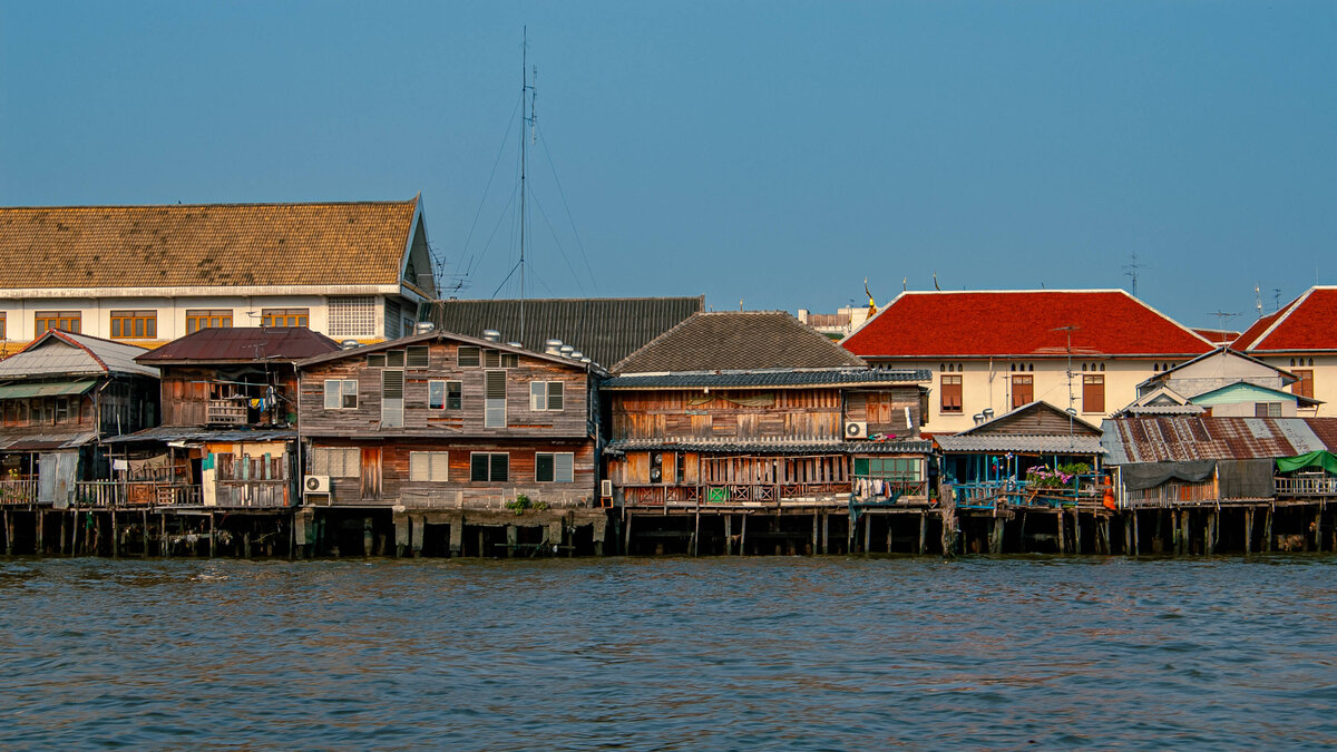 Stilt houses along the river